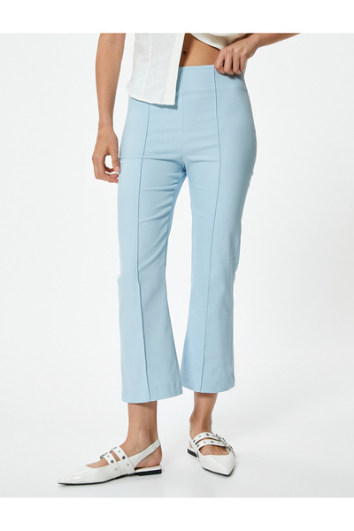 Koton Παντελόνι τσιγάρο με ραβδώσεις και κανονική μέση