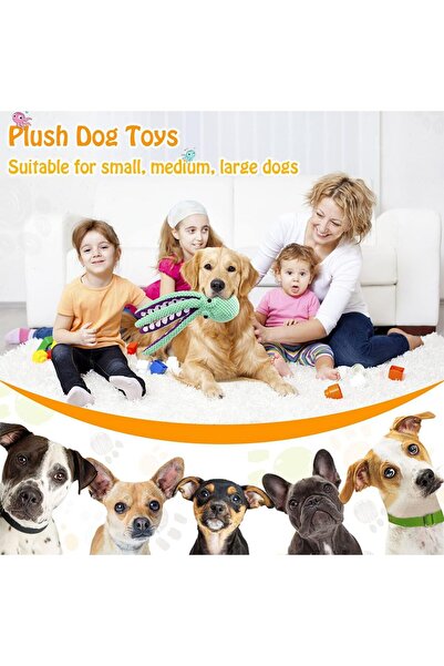 JZS Squeaky Dog Toys Durable Octopus Chew Plush for Dogs Purple