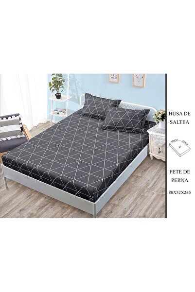 CHIRASO CHIRASO Fitted Sheet Set, Satin Cotton, 160x200 cm and 2 Pillowcases 52x80 cm