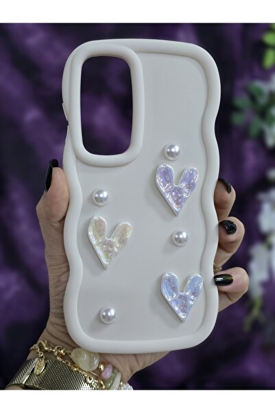 Magic Ring حافظة هاتف ناعمة وأنيقة متوافقة مع سامسونج جالاكسي S24 FE مع تفاصيل قلب لامع ولؤلؤي