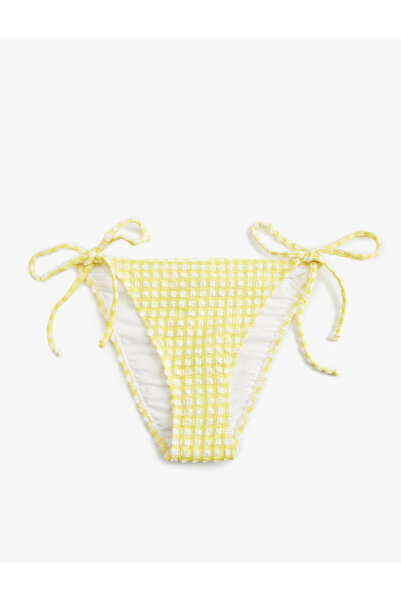 Koton Drawstring Gingham Bikini Bottom