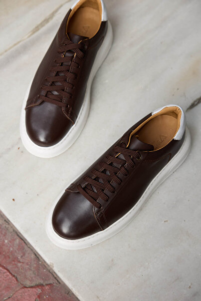 Vantaggio Sorento Brown 100% Genuine Leather Men's Sneaker Shoes