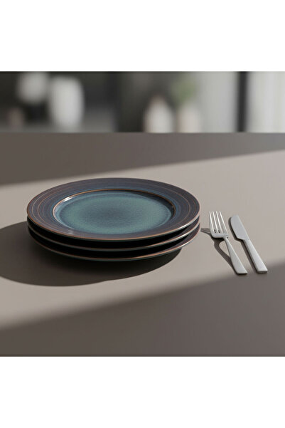 Güral Porselen Valeron 6 Pieces 27 cm Serving Plate Reactive Oasis 1131