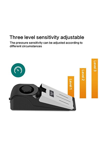 JZS 2-in-1 Black Door Stop Alarm 120DB Security (2 Pack)