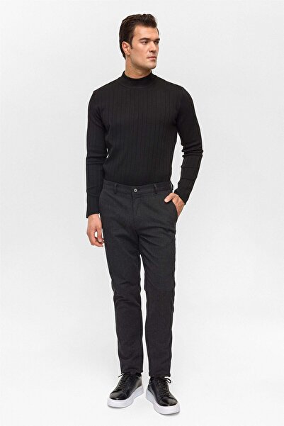 SÜVARİ Yan Cep Dobby Black Men's Fabric Trousers Pn2016600180