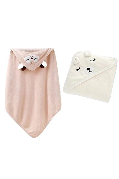 JZS مناشف أطفال بغطاء رأس، عبوة من قطعتين، ناعمة ماصة من الخيزران، بتصميم دب ...