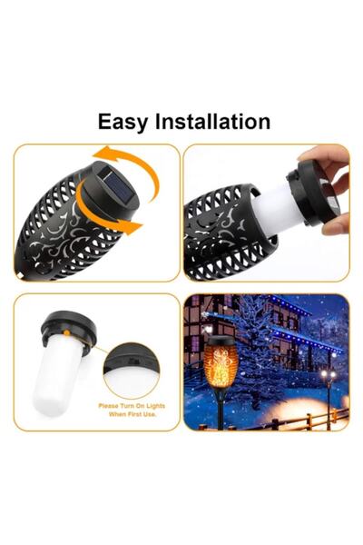 FORHOUSE Set of 4 solar lights, flickering flame effect, NiMH battery, IP65