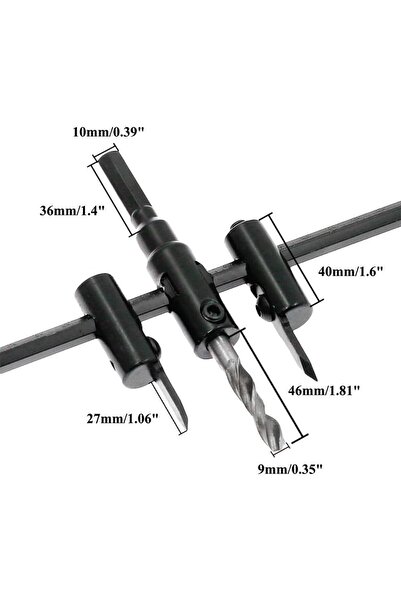 JZS Adjustable Hole Saw Circle Cutter Drill Bit 30-120mm for Drywall Wood