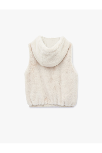 Koton Безрукавка з капюшоном на блискавці з плюшу