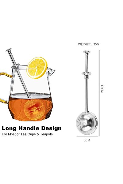 JZS Tea Balls for Loose Tea, 2 Pcs Stainless Steel Infuser with Long Handle