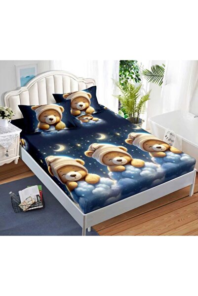 CHIRASO CHIRASO Fitted Sheet Set, Satin Cotton, 160x200 cm and 2 Pillowcases 52x80 cm