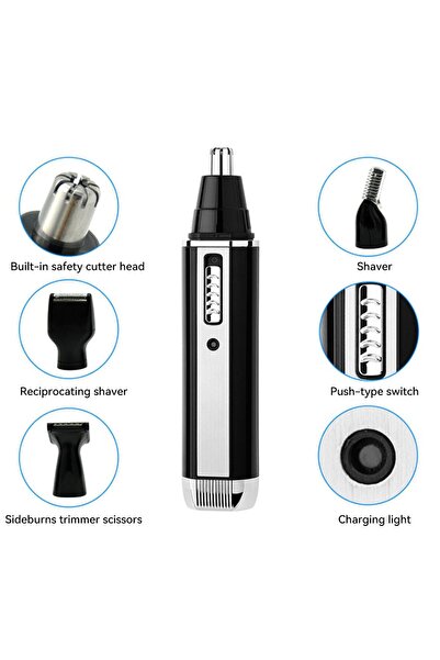 JZS Facial Hair Trimmer, All-in-1 Eyebrow Razor Rechargeable for Men