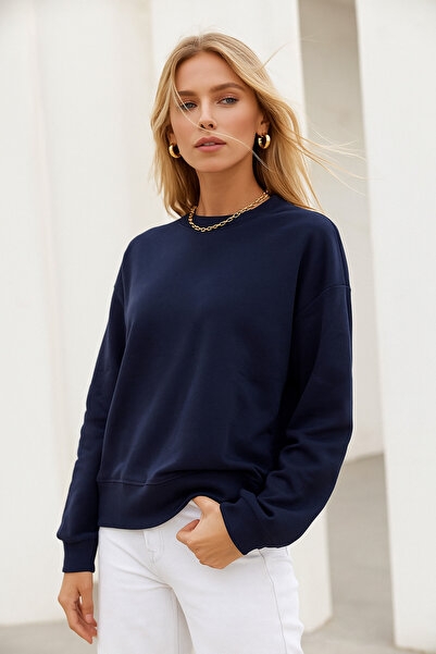 Rich Γυναικείο Λαμπερό Pamuklu İnterlock Oversize Φούτερ