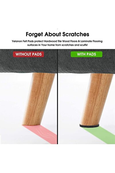 JZS Felt Furniture Pads 48 Pcs Self Adhesive Black