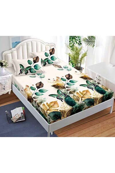 CHIRASO CHIRASO Fitted Sheet Set, Satin Cotton, 160x200 cm and 2 Pillowcases ...