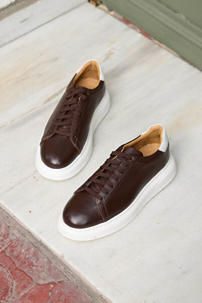 Vantaggio Sorento Brown 100% Genuine Leather Men's Sneaker Shoes