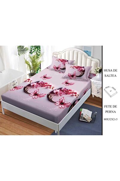 CHIRASO CHIRASO Fitted Sheet Set, Satin Cotton, 160x200 cm and 2 Pillowcases 52x80 cm