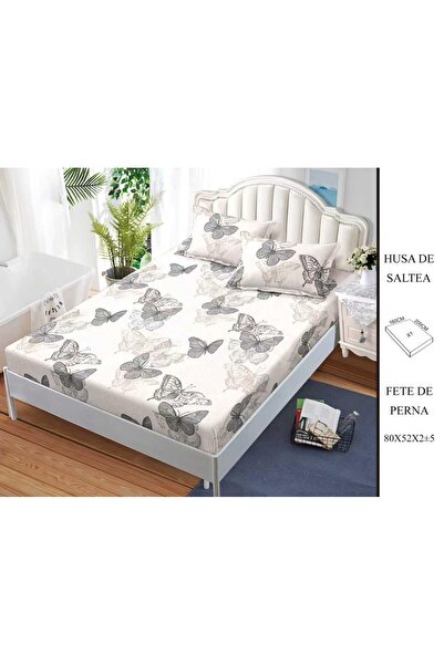 CHIRASO CHIRASO Fitted Sheet Set, Satin Cotton, 160x200 cm and 2 Pillowcases 52x80 cm