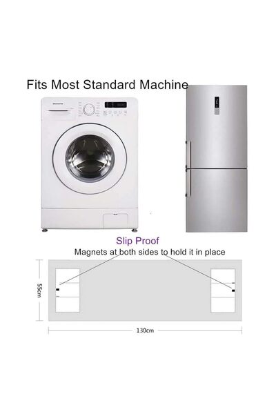 JZS Washer Dryer Top Cover, Washing Machine Fridge Dust Cover 55x130cm Gray