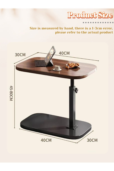 Generic Height-Adjustable 360° Swivel C Table | Multifunctional Side Table for Couch & Small Spaces