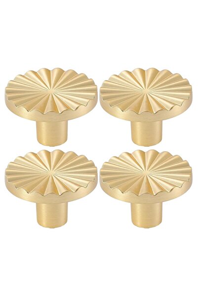 JZS مقابض خزانة عتيقة، عبوة من 4 قطع، فتحة واحدة ذهبية