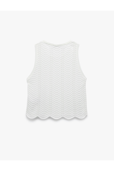 Koton Textured Crew Neck Sleeveless Knit Blouse