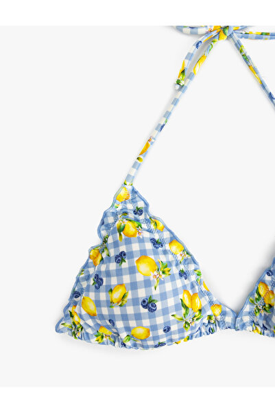 Koton Τριγωνικό μπλουζάκι μπικίνι με λεμόνι με τύπωμα