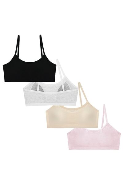 JZS Teen Girls' Training Bra Seamless Cotton Cami Wireless Bras
