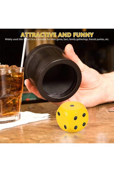 JZS Dice Set 30mm 12PCS Wooden for Games Black