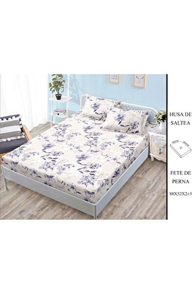 CHIRASO CHIRASO Fitted Sheet Set, Satin Cotton, 160x200 cm and 2 Pillowcases 52x80 cm