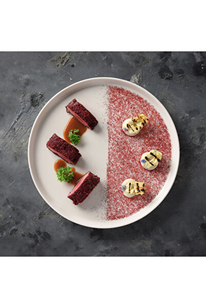 Güral Porselen Bilbao 6 Piece 27 cm Serving Plate - Cream