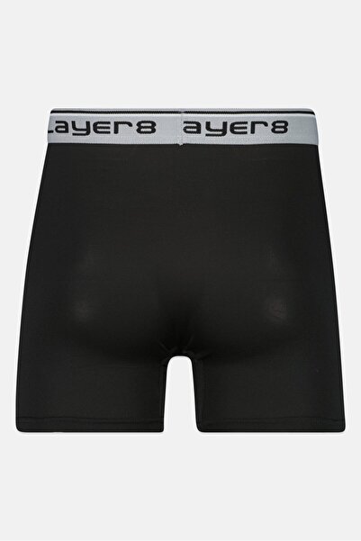 Layer 8 Men 4 Pack Brand Logo Boxer Brief, Black