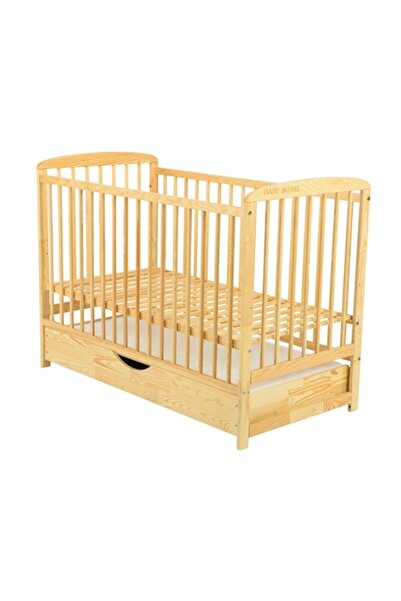 Babyneeds Ola Wooden Baby Cot with Drawer, 120x60 cm,