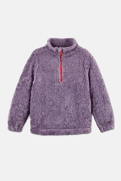 Tchibo Toddler Girls Fleece,Troyer Sweater, Purple