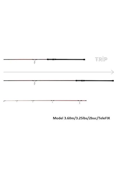 DELPHİN Lansetă telescopică pentru pescuit la crap Etna E3 Trip, 3,60 m, 3,25...