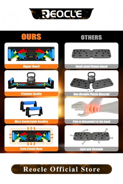 HALAMODO Solid Push Up Board Home Workout Equipment Multi-Functional Pushup Stands System Fitness Floor