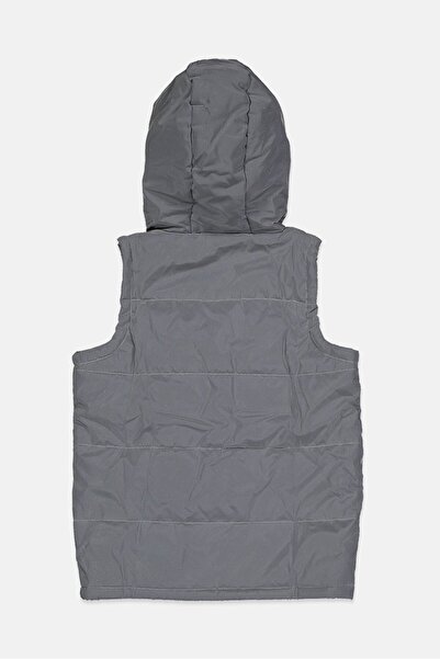 Tchibo Kids Boy Quilted Sleeveless Hooded Jacket, Grey