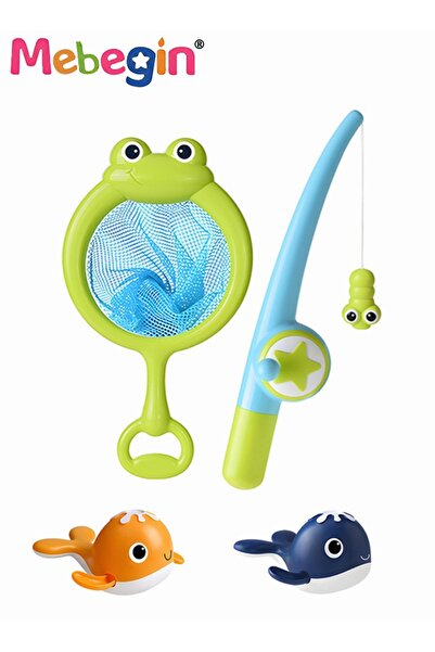 MEBEGIN مجموعة صيد مغناطيسية مكونة من 4 قطع، لعبة صيد ممتعة مع حوتين آليتين، ...