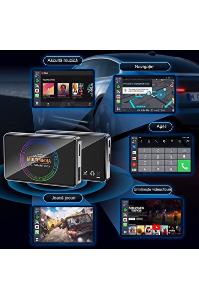 ENZIRO 4-in-1 Wireless Car Adapter for Apple CarPlay & Android Auto (Android 12, HDMI 4K, Dual WiFi,