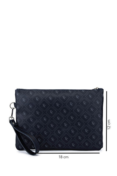 Tamer Tanca Жіноча сумочка з штучної шкіри синього кольору з візерунком