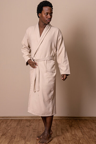 VAROL Μπεζ χρώμα Εξαγωγικό υπερβολικό απόθεμα Μπουρνούζι με πετσέτα – Μία μέγεθος – Υψηλή απορρόφηση νερού