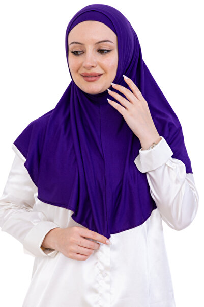 Modish Group Ready-Made Turban & Headscarf – Comfortable Hijab Shawl Islamic Clothing with Viscose Bonnet Set - Purple