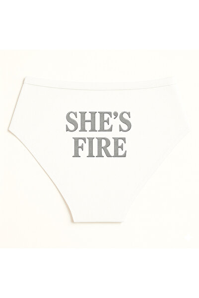 TWINTICKS White Women's Slip Panties, Metallic Lettering Printed , Fun Underwear