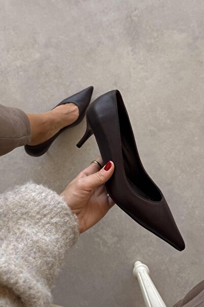 nope21shoess Sava Brown Genuine Leather Stiletto