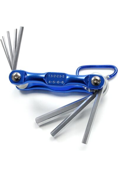 NO BRAND مجموعة مفاتيح سداسية قابلة للطي، 8 مقابس سداسية، قابلة للطي مترية، أ...