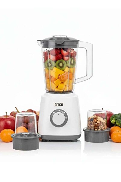 GITCO 3-in-1 Countertop Blender 500W, 1.5L, White/Grey