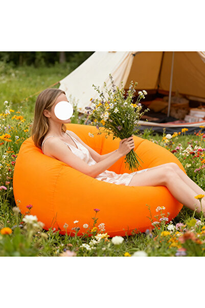 Generic 1pc Outdoor spherical sofa with plush PVC fabric and inflatable pump for relaxation seating