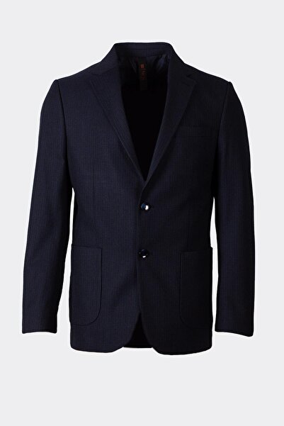 NCS Slim Fit Slim Fit Mono Collar Casual Navy Blue Jacket 4012