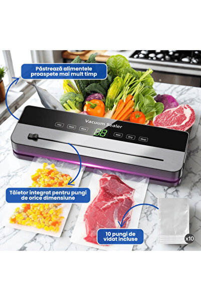 OferteTop Professional Vacuum and Food Sealer With 10 Bags Included