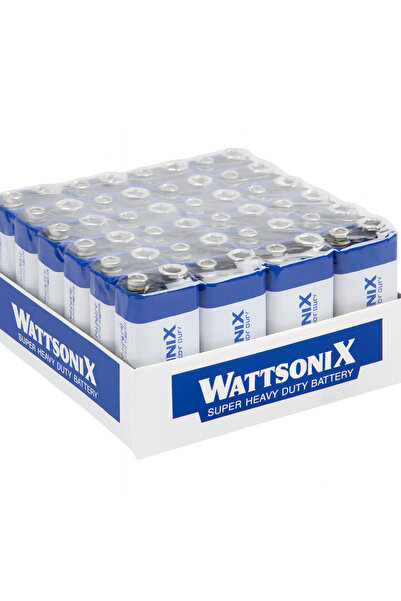 ase metal Wattsonix 6F22 9 VOLT KARBON PİL (5 ADET)